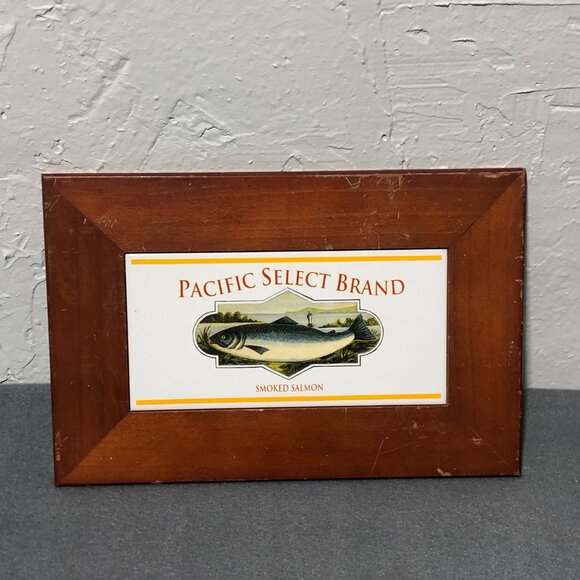 Rustic Wall Plaque Pacific Select Brand Smoked Salmon Wooden Ceramic - Picture 8 of 10